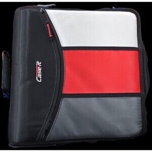 Case-it The Mighty Zip Tab Zipper Binder - 3 Inch O-Rings - 5 Color Tab